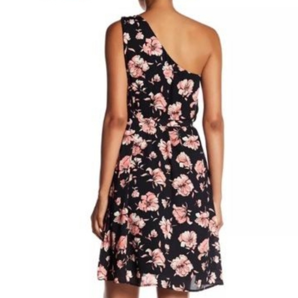 DR2 by Daniel Rainn floral one shoulder flowy dress sz M - Picture 2 of 8